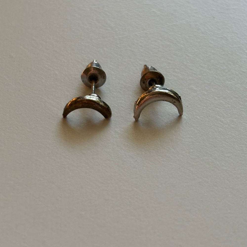Elegant Silver Crescent Earrings